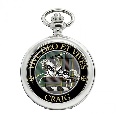 Craig (Latin Motto) Scottish Clan Crest Pocket Watch