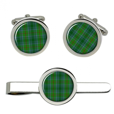 Cranston Scottish Tartan Cufflinks and Tie Clip Set