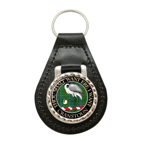 Cranstoun Scottish Clan Crest Leather Key Fob