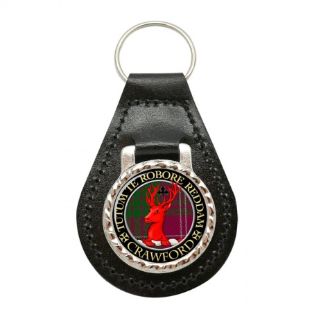 Crawford Scottish Clan Crest Leather Key Fob