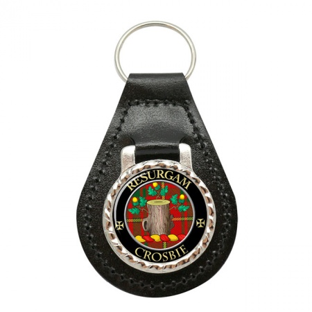 Crosbie Scottish Clan Crest Leather Key Fob