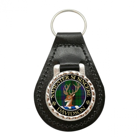 Davidson Scottish Clan Crest Leather Key Fob