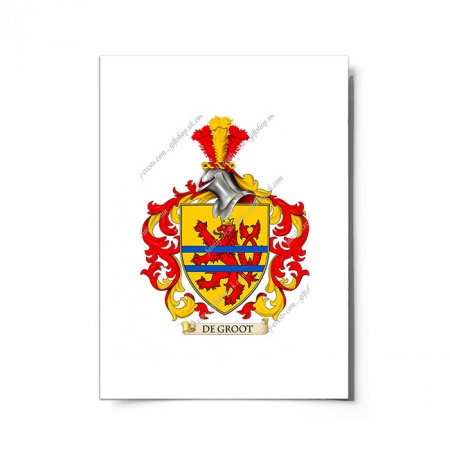 de Groot (Netherlands) Coat of Arms Print