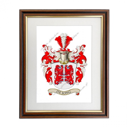de Jong (Netherlands) Coat of Arms Framed Print