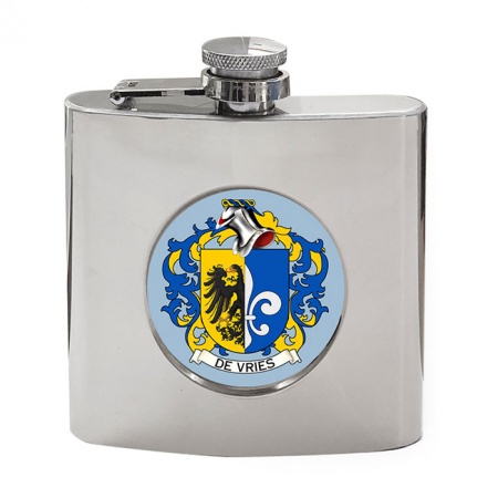 de Vries (Netherlands) Coat of Arms Hip Flask