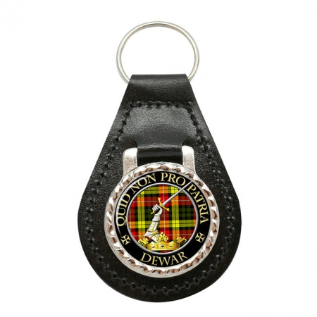 Dewar Scottish Clan Crest Leather Key Fob