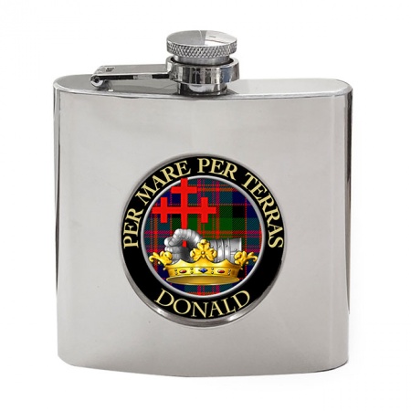 Donald of MacDonald Scottish Clan Crest Hip Flask