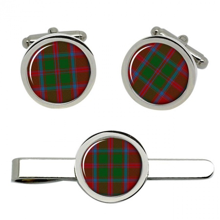 Drummond Scottish Tartan Cufflinks and Tie Clip Set