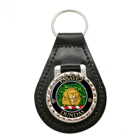 Dundas Scottish Clan Crest Leather Key Fob