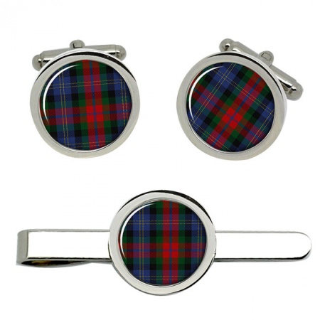 Dundas Scottish Tartan Cufflinks and Tie Clip Set