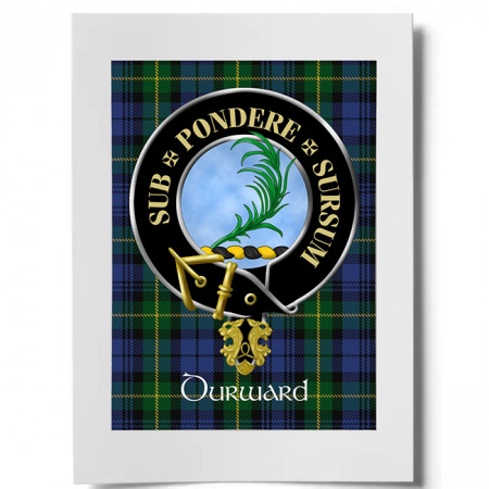 Durward Scottish Clan Crest Ready to Frame Print