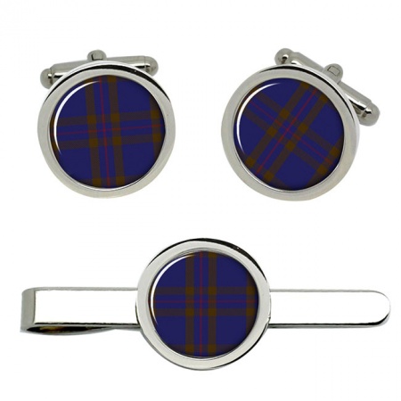 Eliott Scottish Tartan Cufflinks and Tie Clip Set