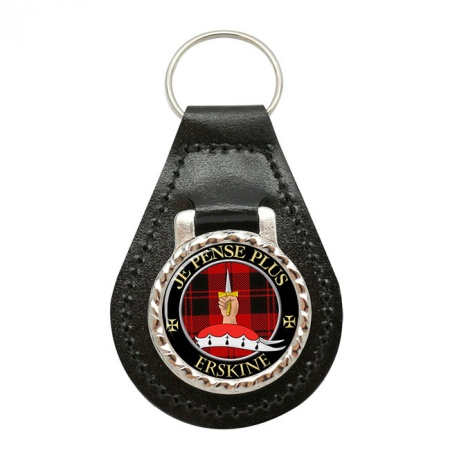 Erskine Scottish Clan Crest Leather Key Fob