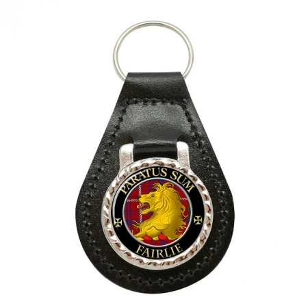 Fairlie Scottish Clan Crest Leather Key Fob