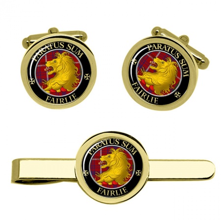 Fairlie Scottish Clan Crest Cufflink and Tie Clip Set