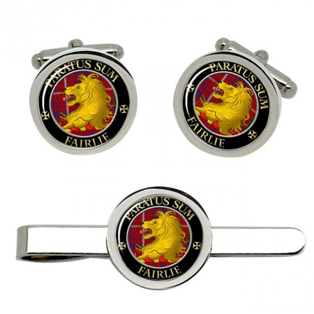 Fairlie Scottish Clan Crest Cufflink and Tie Clip Set