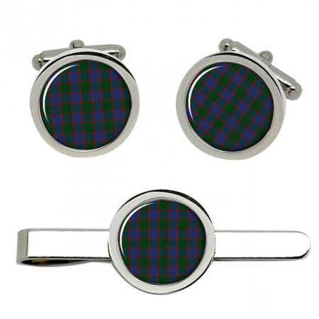 Ferguson Scottish Tartan Cufflinks and Tie Clip Set