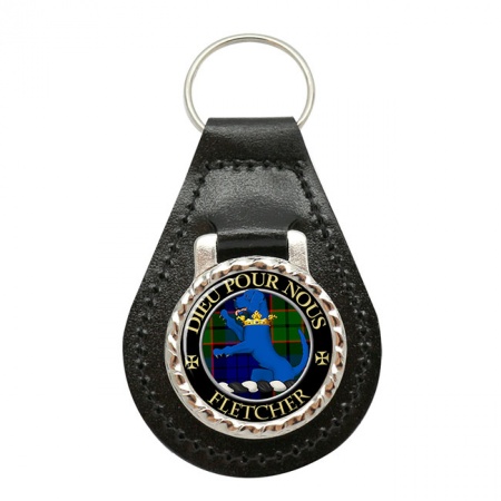 Fletcher of Saltoun Scottish Clan Crest Leather Key Fob