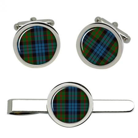 Fletcher of Dunans Scottish Tartan Cufflinks and Tie Clip Set