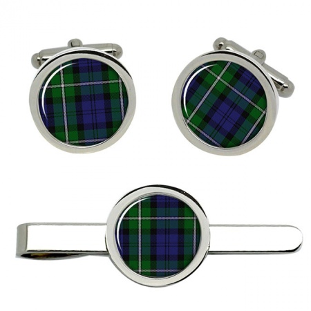 Forbes Scottish Tartan Cufflinks and Tie Clip Set