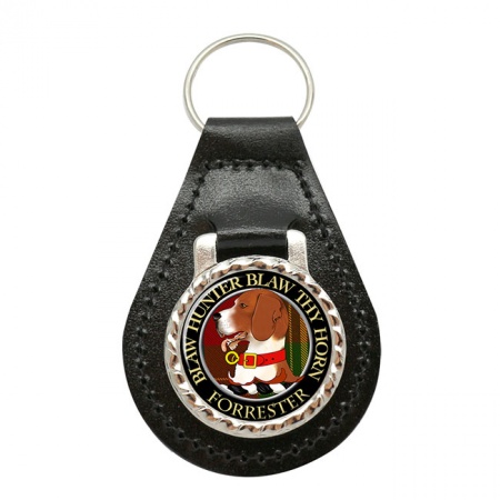 Forrester Scottish Clan Crest Leather Key Fob