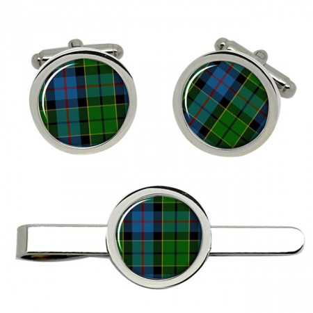 Forsyth Scottish Tartan Cufflinks and Tie Clip Set