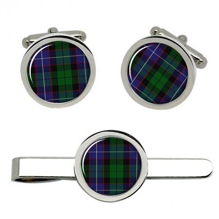 Galbraith Scottish Tartan Cufflinks and Tie Clip Set