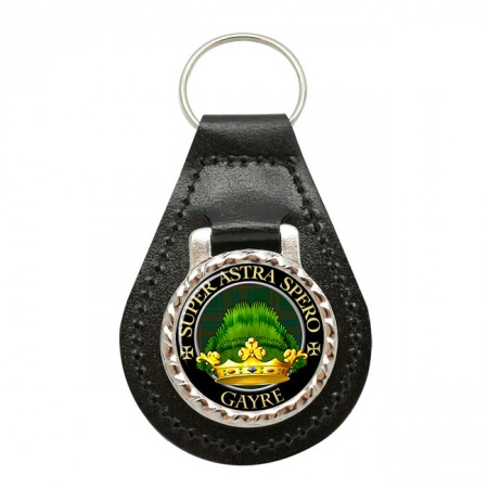 Gayre Scottish Clan Crest Leather Key Fob