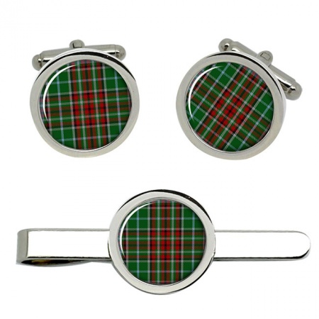 Gayre Scottish Tartan Cufflinks and Tie Clip Set