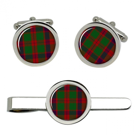 Geddes Scottish Tartan Cufflinks and Tie Clip Set
