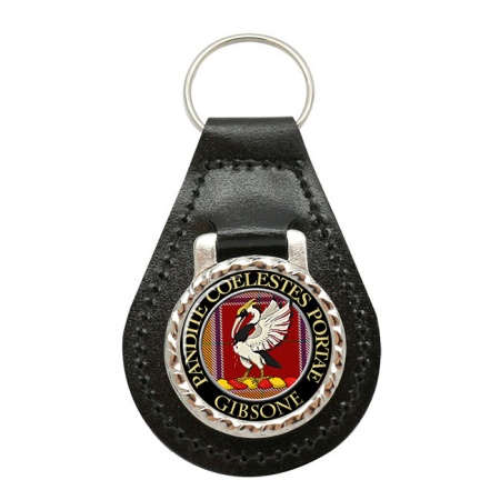 Gibsone Scottish Clan Crest Leather Key Fob