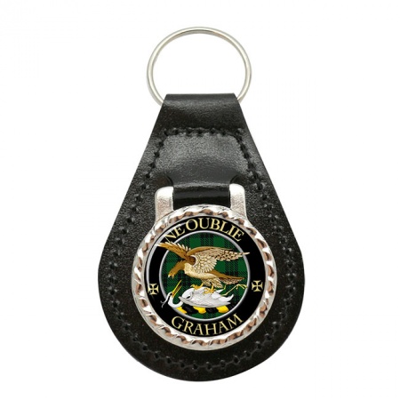 Graham Scottish Clan Crest Leather Key Fob