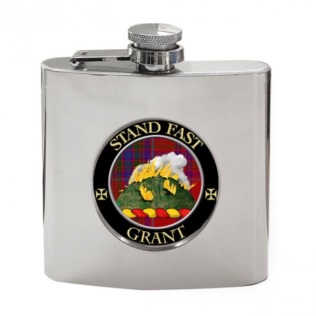 Grant (English Motto) Scottish Clan Crest Hip Flask