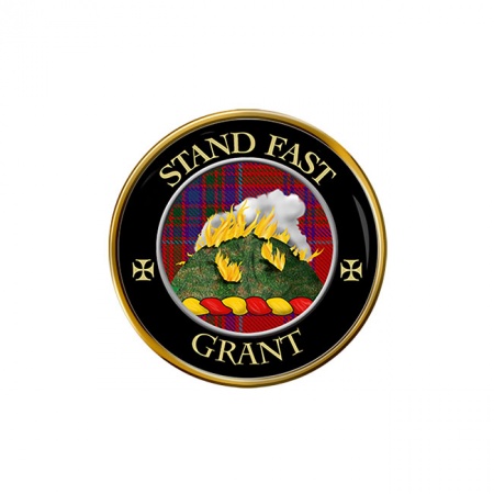 Grant (English Motto) Scottish Clan Crest Pin Badge