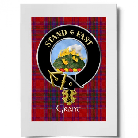Grant (English Motto) Scottish Clan Crest Ready to Frame Print