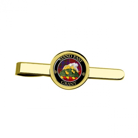 Grant (English Motto) Scottish Clan Crest Tie Clip