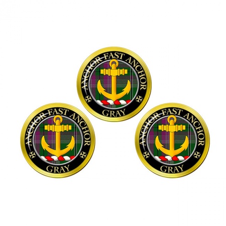 Gray Scottish Clan Crest Golf Ball Markers