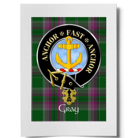 Gray Scottish Clan Crest Ready to Frame Print