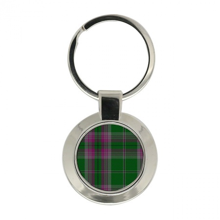 Gray Scottish Tartan Key Ring