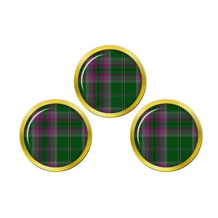 Gray Scottish Tartan Golf Ball Markers
