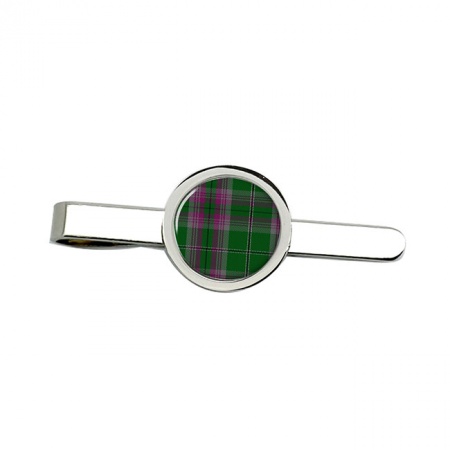 Gray Scottish Tartan Tie Clip