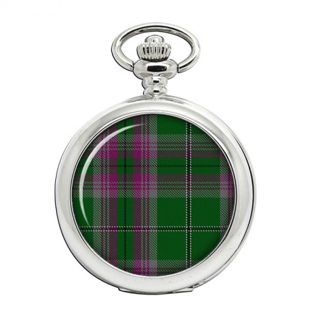 Gray Scottish Tartan Pocket Watch