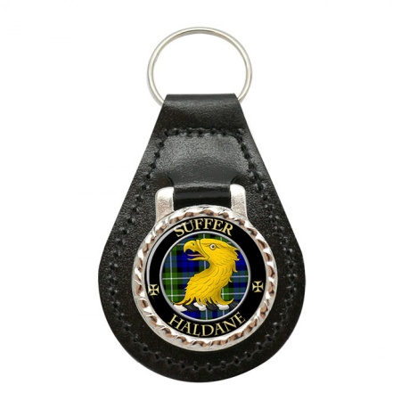 Haldane Scottish Clan Crest Leather Key Fob