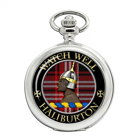 Haliburton Scottish Clan Crest Pocket Watch