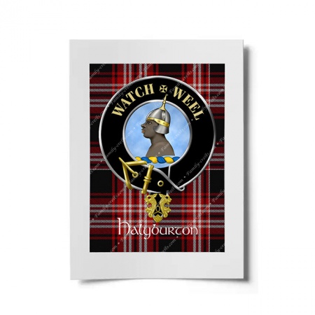 Halyburton Scottish Clan Crest Ready to Frame Print