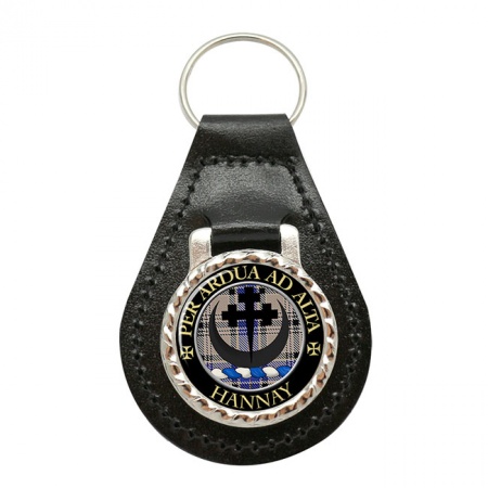 Hannay Scottish Clan Crest Leather Key Fob