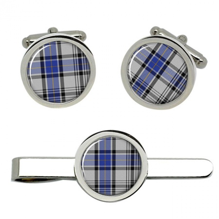 Hannay Scottish Tartan Cufflinks and Tie Clip Set