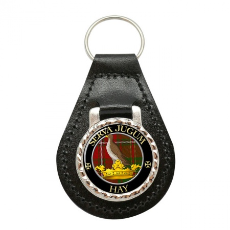 Hay Scottish Clan Crest Leather Key Fob