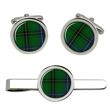 Henderson Scottish Tartan Cufflinks and Tie Clip Set