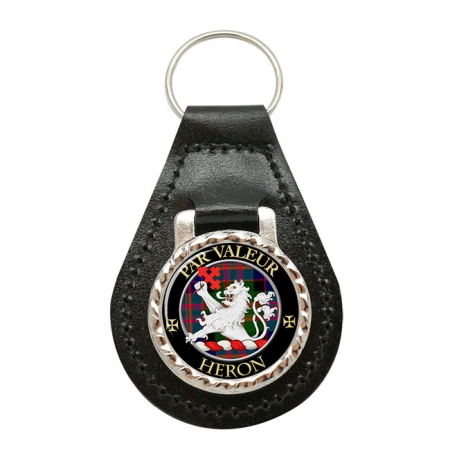 Heron Scottish Clan Crest Leather Key Fob